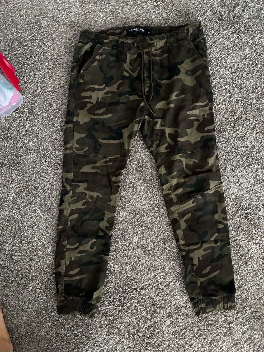 London Fog Men's Camo Jogger Pants - Olive Green/Brown